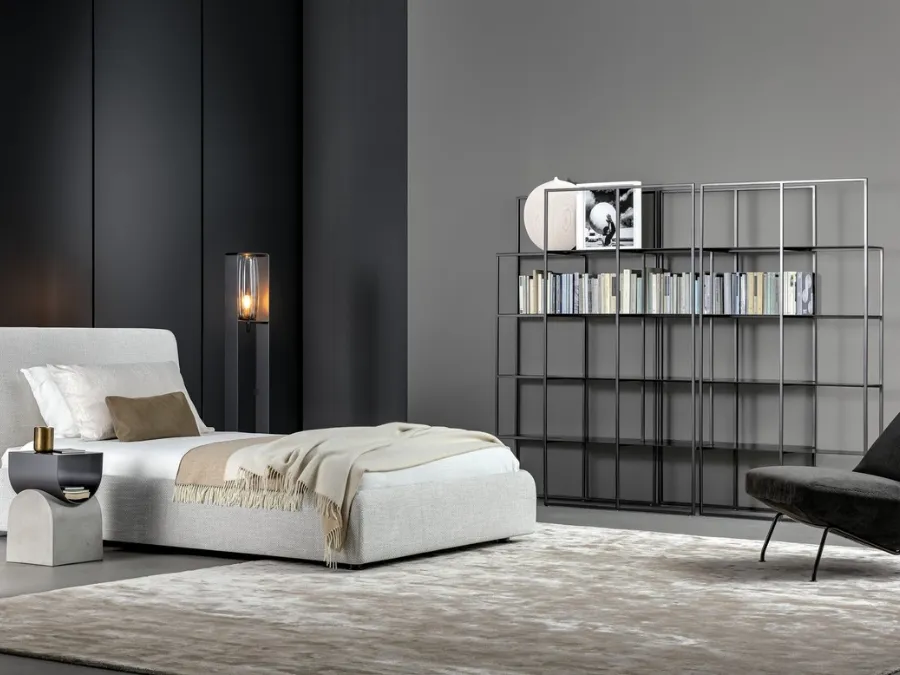 Letto singolo con box contenitore Tonight di Bonaldo